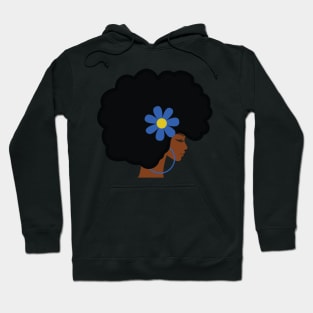 Big Curly Afro With Flower Hoodie